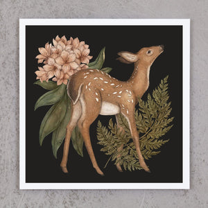 Deer, Fern, Rhododendron