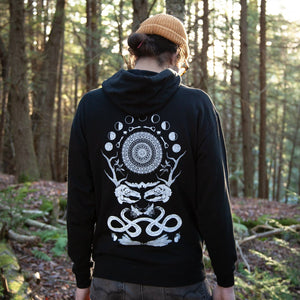 Rabbit Skull Antler Hoodie