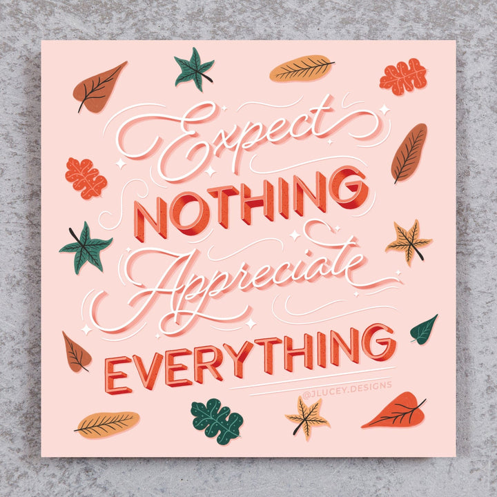 Expect Nothing Appreciate Everything