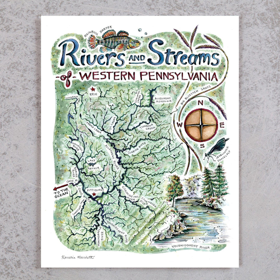 Rivers and Streams of Western Pennsylvania Map